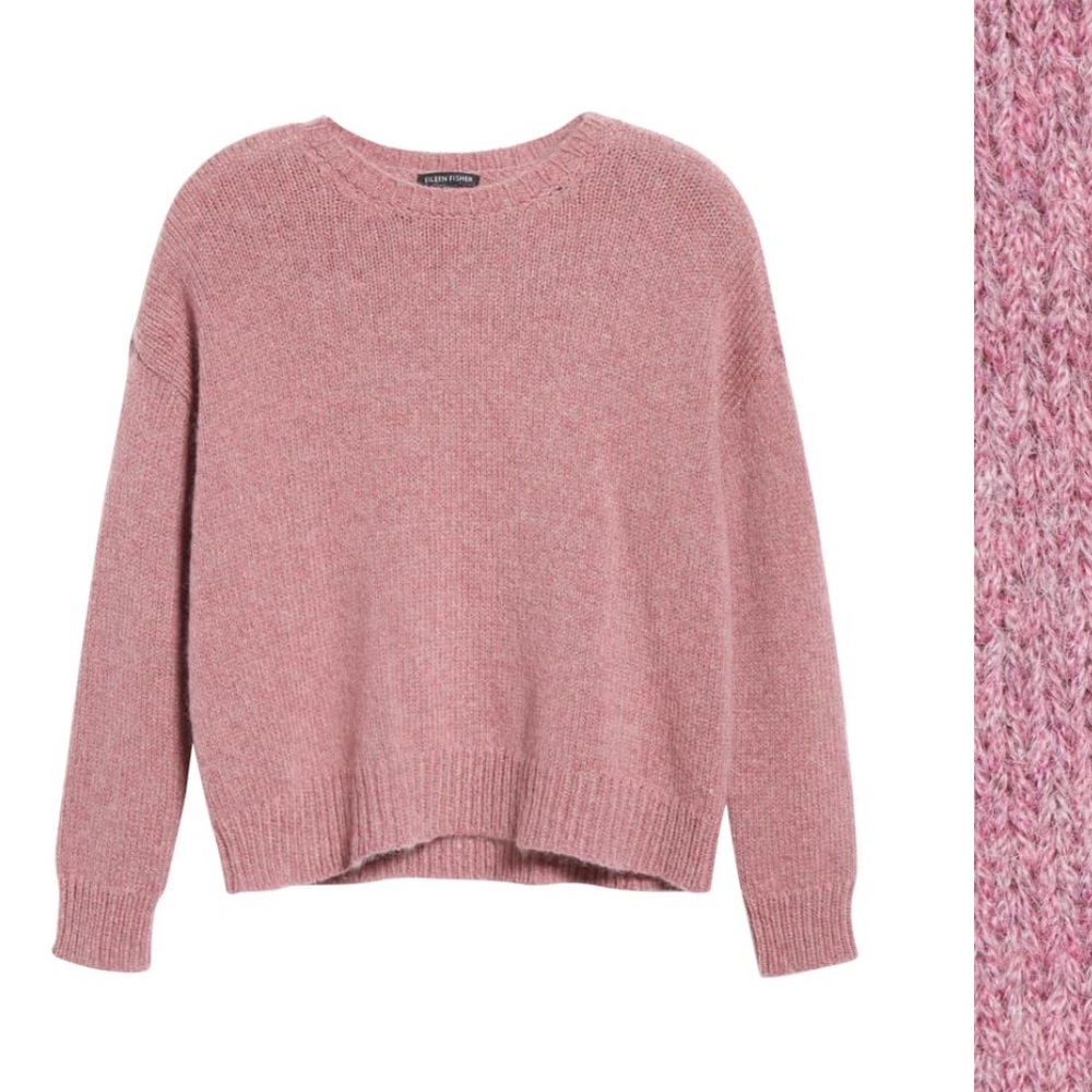 Eileen Fisher Wool Mohair Blend Crewneck Sweater